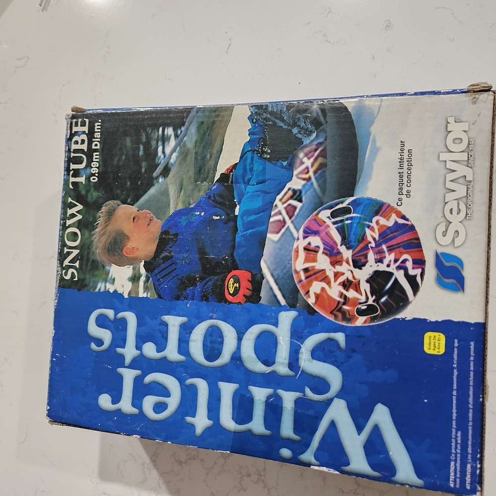 Sevylor 39" Inflatable Snow Tube Winter Sports Sled Retro 90s Graphics NIB NOS - Picture 3 of 6